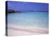 Beach and Sailing Boat, Formentera, Balearic Islands, Spain, Mediterranean, Europe-Vincenzo Lombardo-Stretched Canvas