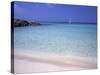 Beach and Sailing Boat, Formentera, Balearic Islands, Spain, Mediterranean, Europe-Vincenzo Lombardo-Stretched Canvas