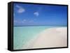 Beach and Sea, Maldives, Indian Ocean, Asia-Sakis Papadopoulos-Framed Stretched Canvas