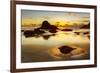 Beach and sea stacks at sunset, Indian Beach, Ecola State Park, Oregon-Adam Jones-Framed Photographic Print