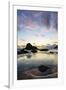 Beach and sea stacks at sunset, Indian Beach, Ecola State Park, Oregon-Adam Jones-Framed Photographic Print