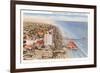 Beach and Seawall, Galveston, Texas-null-Framed Premium Giclee Print