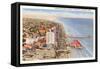 Beach and Seawall, Galveston, Texas-null-Framed Stretched Canvas