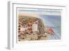 Beach and Seawall, Galveston, Texas-null-Framed Art Print