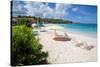 Beach and Sunshades, Long Bay, Antigua, Leeward Islands, West Indies, Caribbean, Central America-Frank Fell-Stretched Canvas