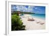 Beach and Sunshades, Long Bay, Antigua, Leeward Islands, West Indies, Caribbean, Central America-Frank Fell-Framed Photographic Print