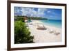 Beach and Sunshades, Long Bay, Antigua, Leeward Islands, West Indies, Caribbean, Central America-Frank Fell-Framed Photographic Print