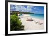 Beach and Sunshades, Long Bay, Antigua, Leeward Islands, West Indies, Caribbean, Central America-Frank Fell-Framed Photographic Print