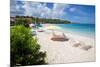Beach and Sunshades, Long Bay, Antigua, Leeward Islands, West Indies, Caribbean, Central America-Frank Fell-Mounted Photographic Print