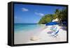 Beach and Sunshades, Long Bay, Antigua, Leeward Islands, West Indies, Caribbean, Central America-Frank Fell-Framed Stretched Canvas