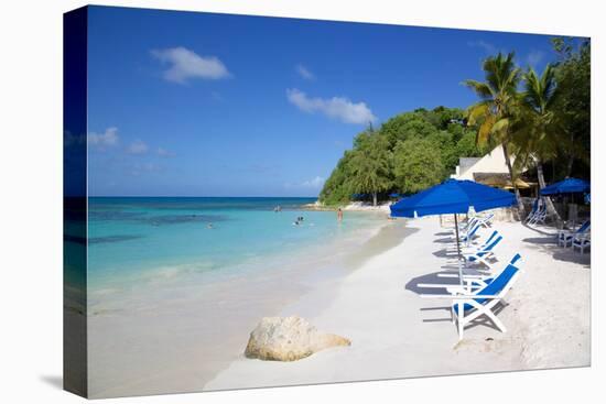 Beach and Sunshades, Long Bay, Antigua, Leeward Islands, West Indies, Caribbean, Central America-Frank Fell-Stretched Canvas