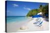 Beach and Sunshades, Long Bay, Antigua, Leeward Islands, West Indies, Caribbean, Central America-Frank Fell-Stretched Canvas