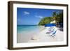 Beach and Sunshades, Long Bay, Antigua, Leeward Islands, West Indies, Caribbean, Central America-Frank Fell-Framed Photographic Print