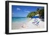 Beach and Sunshades, Long Bay, Antigua, Leeward Islands, West Indies, Caribbean, Central America-Frank Fell-Framed Photographic Print