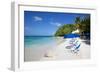 Beach and Sunshades, Long Bay, Antigua, Leeward Islands, West Indies, Caribbean, Central America-Frank Fell-Framed Photographic Print