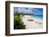 Beach and Sunshades, Long Bay, Antigua, Leeward Islands, West Indies, Caribbean, Central America-Frank Fell-Framed Photographic Print