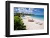 Beach and Sunshades, Long Bay, Antigua, Leeward Islands, West Indies, Caribbean, Central America-Frank Fell-Framed Photographic Print