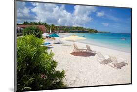 Beach and Sunshades, Long Bay, Antigua, Leeward Islands, West Indies, Caribbean, Central America-Frank Fell-Mounted Photographic Print