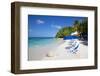 Beach and Sunshades, Long Bay, Antigua, Leeward Islands, West Indies, Caribbean, Central America-Frank Fell-Framed Photographic Print