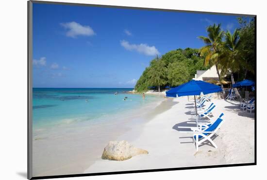 Beach and Sunshades, Long Bay, Antigua, Leeward Islands, West Indies, Caribbean, Central America-Frank Fell-Mounted Photographic Print