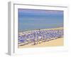 Beach and Sunshades on Beach at Giorgioupolis, Crete, Greek Islands, Greece, Europe-Guy Thouvenin-Framed Photographic Print