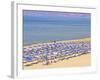 Beach and Sunshades on Beach at Giorgioupolis, Crete, Greek Islands, Greece, Europe-Guy Thouvenin-Framed Photographic Print