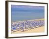 Beach and Sunshades on Beach at Giorgioupolis, Crete, Greek Islands, Greece, Europe-Guy Thouvenin-Framed Photographic Print