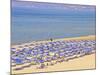 Beach and Sunshades on Beach at Giorgioupolis, Crete, Greek Islands, Greece, Europe-Guy Thouvenin-Mounted Photographic Print