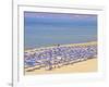 Beach and Sunshades on Beach at Giorgioupolis, Crete, Greek Islands, Greece, Europe-Guy Thouvenin-Framed Photographic Print