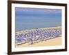 Beach and Sunshades on Beach at Giorgioupolis, Crete, Greek Islands, Greece, Europe-Guy Thouvenin-Framed Photographic Print