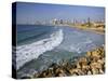 Beach and Tel Aviv from Jaffo Old Port, Israel-Michele Falzone-Stretched Canvas