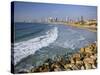 Beach and Tel Aviv from Jaffo Old Port, Israel-Michele Falzone-Stretched Canvas