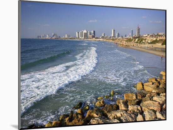 Beach and Tel Aviv from Jaffo Old Port, Israel-Michele Falzone-Mounted Photographic Print