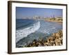 Beach and Tel Aviv from Jaffo Old Port, Israel-Michele Falzone-Framed Photographic Print