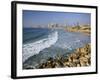 Beach and Tel Aviv from Jaffo Old Port, Israel-Michele Falzone-Framed Photographic Print