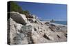 Beach and Torre di Bari Tower of Marina di Bari, Bari Sardo, Province of Ogliastra, Sardinia, Italy-null-Stretched Canvas