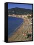 Beach and Town, Alassio, Italian Riviera, Liguria, Italy, Europe-Gavin Hellier-Framed Stretched Canvas