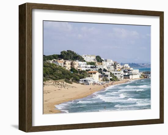 Beach and Town of Marinella Di Selinunte, Sicily, Italy, Mediterranean, Europe-Jean Brooks-Framed Photographic Print