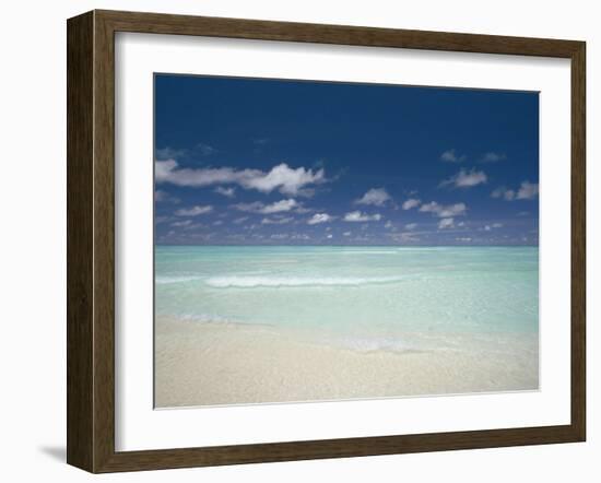 Beach and Turquoise Lagoon, Maldives, Indian Ocean-Papadopoulos Sakis-Framed Photographic Print