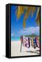 Beach and Vendor's Stall-Frank Fell-Framed Stretched Canvas