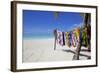 Beach and Vendor's Stall-Frank Fell-Framed Photographic Print