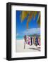 Beach and Vendor's Stall-Frank Fell-Framed Photographic Print