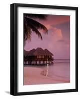 Beach and Water Villas at Sunset, Maldive Islands, Indian Ocean-Calum Stirling-Framed Photographic Print