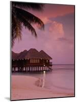 Beach and Water Villas at Sunset, Maldive Islands, Indian Ocean-Calum Stirling-Mounted Photographic Print