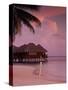 Beach and Water Villas at Sunset, Maldive Islands, Indian Ocean-Calum Stirling-Stretched Canvas