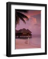 Beach and Water Villas at Sunset, Maldive Islands, Indian Ocean-Calum Stirling-Framed Photographic Print