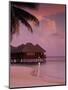 Beach and Water Villas at Sunset, Maldive Islands, Indian Ocean-Calum Stirling-Mounted Photographic Print