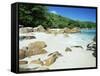 Beach, Anse Lazio, Praslin Island, Seychelles, Indian Ocean, Africa-Lee Frost-Framed Stretched Canvas