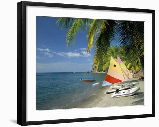 Beach at Anse Chastenet, St. Lucia, Windward Islands, West Indies, Caribbean, Central America-John Miller-Framed Photographic Print