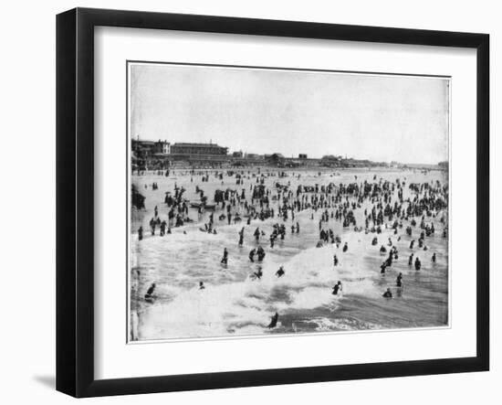 Beach at Atlantic City, New Jersey, USA, Late 19th Century-John L Stoddard-Framed Giclee Print